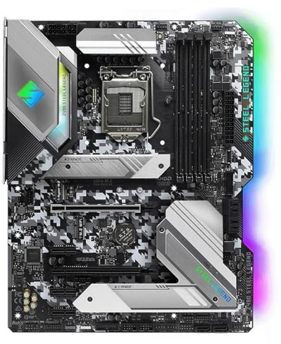 Placas Base de Ordenador Fit For ASRock Z490 Steel Legend Intel Z490 LGA 1200 4×DDR4 ATX 2×M.2 HDMI