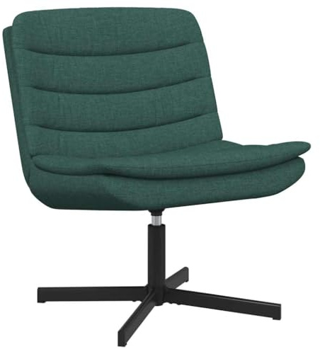 vidaXL Swivel Chair Dark Green 63 x 75 x 76 cm Fabric, Living Room, Modern, Durable Swivel Chair, Rotating Seat, Stylish Furniture, Elegant Design, Functional Indoor Seating