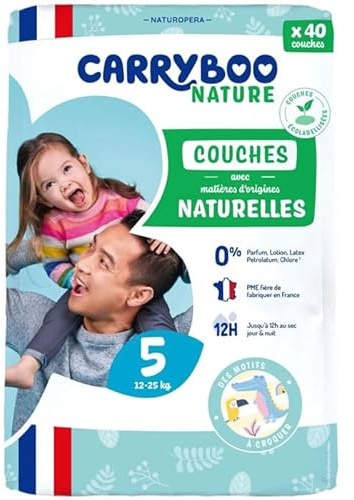 CARRYBOO Nature Couches taille 5 (12-25 kg) 40 couches