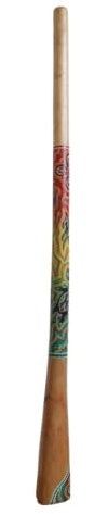 Marblechic Didgeridoo de madera decorado con técnica aborigen – 150 cm – Hecho a mano en Indonesia