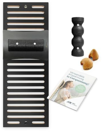 Max Fitness - Faszienrolle Set mit Wandhalterung Advanced - inkl. LeanBoard & PickUp - 2 Foam Roller gegen Schmerzen (Rollen Halterung Anthrazit/Wandhalterung Anthrazit, Faszien-Set Advanced)