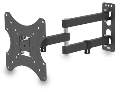 TactFire TV Wandhalterung 26-55 Zoll | Wandhalterung Fernseher Schwenkbar mit Wasserwaage, TV Halterung Schwenkbar, bis 30 kg, VESA 200x200 mm, Vertikal: -5°~12°