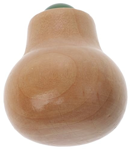 COMPUKAS Rouleau Facial de Massage Vibrant en Bois et Acier Inoxydable, Masseur Portable Apaisant pour Visage et Cou, Outil de Soin du Visage