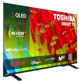 Toshiba 43QV1563DG Televisor 43 Pulgadas QLED, 4K UHD, Smart TV, sin Marcos, HDR10, Dolby Audio, Compatible con Alexa, Gama 2026
