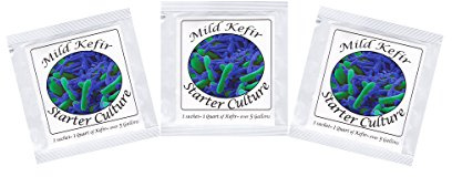 Kefir Starter Cultures - Pack of Freeze-Dried Culture Sachets for Creamy and Mild Milk Kefir (3 sachets)