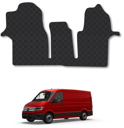 Fits VW Crafter (2017+) 3mm Rubber Car Mats | Tailored Fit Durable Floor Mats Full Coverage Protection Waterproof Accessories Easy Clean Anti Slip Made in the UK
