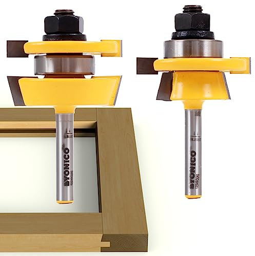 Yonico Cabinet Door Rail and Stile Router Bits Set 2 Bit Shaker 1/4-Inch Shank 12249q