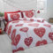 Rapport Hearts Weihnachts-Bettbezug-Set, 100% gebürstete Baumwolle, Rot, Einzelbett
