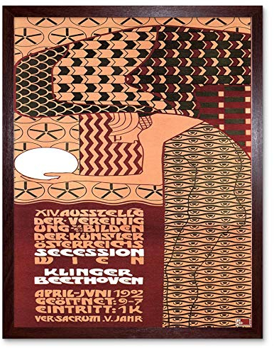 Wee Blue Coo Exhibition Secession Vienna Austria Vintage Retro Advertising Art Print Framed Poster Wall Decor Kunstdruck Poster Wand-Dekor-12X16 Zoll