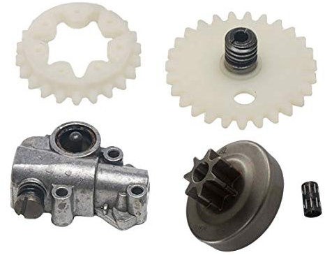Hippotech - Pompa a catena per olio con ruota dentata e tamburo frizione con ago per motosega Stihl 038 MS380 MS381