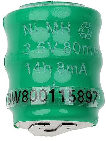 vhbw Batterie Bouton Rechargeable Type V80H (NiMH, 80mAh, 3.6V) - Colonne de 3 Batteries, 2 Contacts
