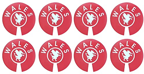 Acclaim Jumbo 6 cm Wales Red White Lawn Bowls Identification Stickers Markers 2 Full Sets Of 4 Self Adhesive