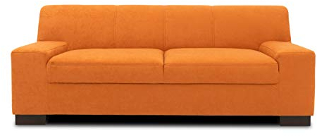 DOMO. collection Sofa Norma, 2-Sitzer Couch, 2er Polster-Garnitur mit Holzfüßen, 194 x 85 x 74 cm (BxTxH), Feinstoff orange