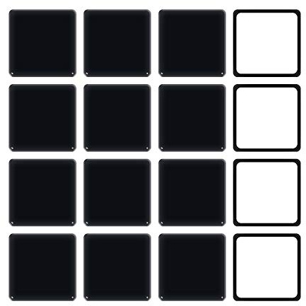 Ezprotekt Möbelgleiter für Teppichgleiter, 6,4 cm, zum Verschieben von Möbeln, Teppichgleiter, selbstklebend, 64 mm, 16 Stück, schwarz