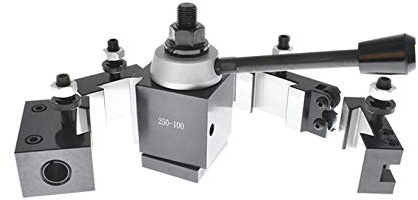 findmall 6Pcs AXA 250-100 Tool Post Set CNC High Accuracy Piston Type Quick Change Tool Post Set Swing Dia 12 Inch