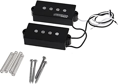 Wilkinson Série M WOPB Variable Gauss Alnico 5 Set Micros Precision Bass Pickups Ton Vintage pour Basse électrique 4 Cordes style PB, Noir