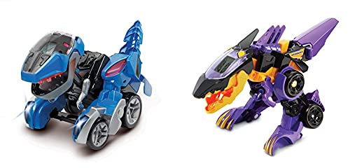 Vtech 80-195504 Switch & Go Dinos - RC T-Rex Dino; Dinos; Transformer & 80-195204 Switch & Go Dinos - Spinosaurus, Spielzeugdinosaurier, Mehrfarbig