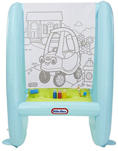 Little Tikes 3-in-1 Paint & Play Backyard Easel Inflatable - Outdoor Art Stand with Accessories - Playset Includes Paints, Brush, Roller, Sponge, Patch Kit, & More - For Kids Ages 3+ Years