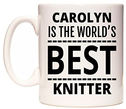 WeDoMugs Carolyn is The World's Best Knitter Ceramic 11oz Coffee Mug