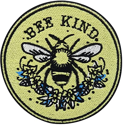 Finally Home Bee Kind Biene Patch zum Aufbügeln | Patches zum Aufnähen, Bügelbild, Bügelpatch, Aufbügler, Aufnäher