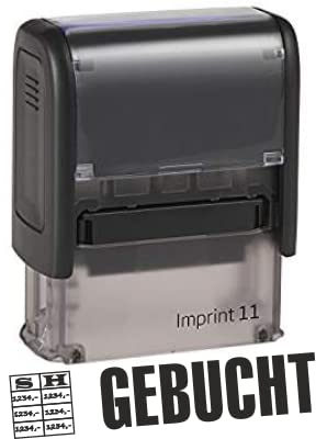 Selbstfärber Imprint 2/Lagertext – Gebucht - von Kaufhaus2010 – Office Stempel zur Kennzeichnung von Dokumenten 46 mm lang
