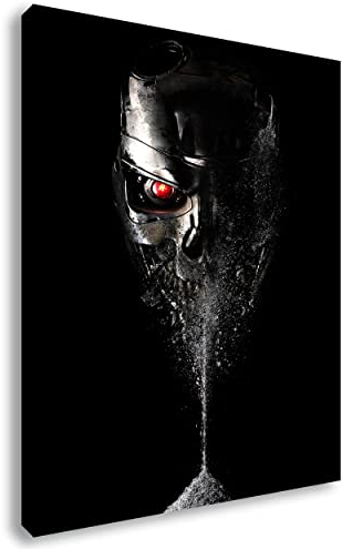 Artis Prints Leinwandbild Terminator | Arnold Schwarzenegger, Roboter, Apocalypce, Schooting, Red Aye - Film Poster, Büro - Wohnzimmer, Klein bis XXL