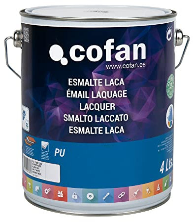 Cofan Esmalte Laca al Agua | Color Blanco Mate | Bote de 4 litros