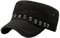 Unisex Totenkopf/Skelett Nieten Punk Army Cap Cool Flat Cap Basic Everyday Military Style Hut, Schwarz , 56