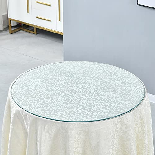 V3VOGUE Dessus De Table Ronde en Verre Trempé - Transparent - Plateau De Table en Verre Rond pour Table Basse, Ø 35cm-100cm, Facile À Installer, Panneaux De Verre en Verre De Sécurité