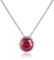 namana Collier Pendentif en Solitaire avec une Pierre Rouge Rubis, Collier Femme Rouge Rubis en Argent Sterling 925, avec une Unique Pierre Rose Fushcia, Collier Rouge Rubis pour Femme