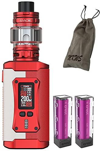 E-Zigaretten, 230W MORPH 2 KIT mit 7,5 ml TFV18 Atomizer, Verdampfer Startset -2 * wiederaufladbaren Batterien,0.96 Zoll-TFT-LCD-Anzeige Vape, Ohne E-Liquid, Ohne Nikotin(Weiß-rot)