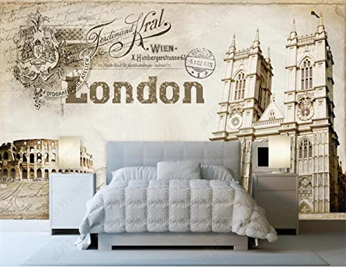 FLOOTS Benutzerdefinierte Paris London Hintergrund 3D Wandtapete Restaurant Industriedekor Wandbild Bar Ktv Cafe Tapete-140Cmx100Cm