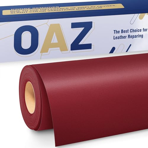 OAZ Leder Reparatur Patch, 40x80cm Lederflicken Selbstklebend Leder Reparatur Patch, für Möbel, Sofas, Autositze, Handtaschen, Jacken, Leder Renovierung, Tiefrot