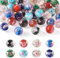 Boutigem 40Pcs Lampwork Rose Flower Glass Beads Round Inner Flower Gold Sand Lampwork Beads for Jewelry Making DIY Bracelet Necklace Earring