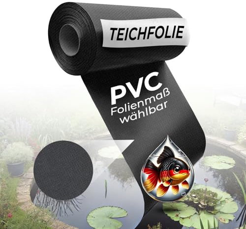 Black Forest Pond Shop Teichfolie 6 x 1 m, PVC 0,50 mm für DIY Teich, Schwimmteich, Gartenteich, Badeteich auch Ideal für Ihr Hochbeet im Garten - Teichfolie 1 x 6 m