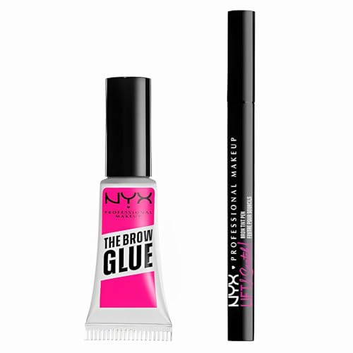 NYX Professional Makeup Brow Lamination Set, Augenbrauen-Styling-Set bestehend aus Brow Glue Augenbrauen-Gel, Transparent, und Lift & Snatch Brow Tint Pen Augenbrauenstift, Farbe Espresso
