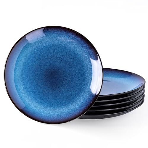 LERATIO Keramik-Speiseteller-Set mit reaktiver Glasur, 26,7 cm