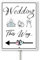 Horienteeon Panneau de signalisation directionnelle de mariage avec flèche gauche avec piquets 11,5 cm × 15 cm, panneaux en aluminium, panneaux de flèche de direction de mariage pour pelouse,