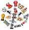 18PCS Shoe Charms, Boys Croc Charms Football Badges Pins Widgets Birthday Decoration for Croc Kids Boys Funny Football Crocs Charm for Adult Cute Anime Cartoon Gaming Accessories for Shoes (18)