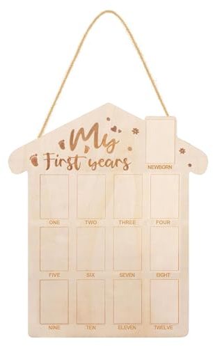 Fototafel „Mein Erstes Jahr“, Fototafel „Mein Erstes Jahr“, Fototafel „EIN Jahr Holz“, Holz-Baby-Bilderrahmen für Baby-Geburtstags-Kinderzimmerdekorationen