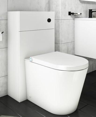 dirty pro tools White Bathroom Vanity Unit Wc Toilet Taps Floor Mounted with Basin Fully Assembled and Cabinets High Gloss Cloakroom (WC Round, Cistern and Cabinet)