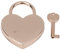 1 ensemble de cadenas antivol en métal en forme de cœur, fournitures artisanales rétro avec cadenas à clé, adapté à la boîte à bijoux de journal intime, boîte de rangement (Rose Gold)