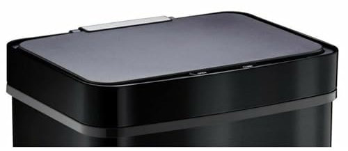 Couvercle Poubelle De Cuisine Automatique Tri Sélectif Double Compartiment 75l NARVIK Noir brillant