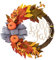 perfk Fuori Porta Autunnale, Ghirlanda di Zucca Artificiale Porta D'ingresso Ghirlanda Autunnale Raccolta Fuori Halloween Finestra 40cmx40cm Ghirlanda Autunnale Realistica
