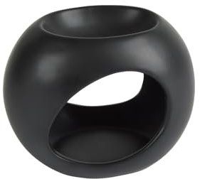 Homéa Duftbrenner, Keramik, Ø 13 x H 11 cm, Schwarze Kugel, Schwarz