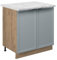 Vicco Meuble Bas sous-évier Fame-Line, Bleu Clair-Gris, 80 cm avec étagère, PT Marbre