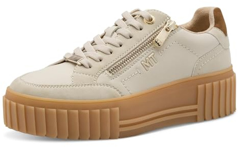 Marco Tozzi Damen Plateau Sneaker mit Reißverschluss Freizeit, Beige (Beige Comb), 41 EU