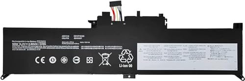 15,2 V 44 Wh/4Cell 00HW026 Laptop-Akku, kompatibel mit Lenovo ThinkPad S1 2018 Yoga 260 370 X380 Series 01AV432 01AV433 01AV434 SB10K97589
