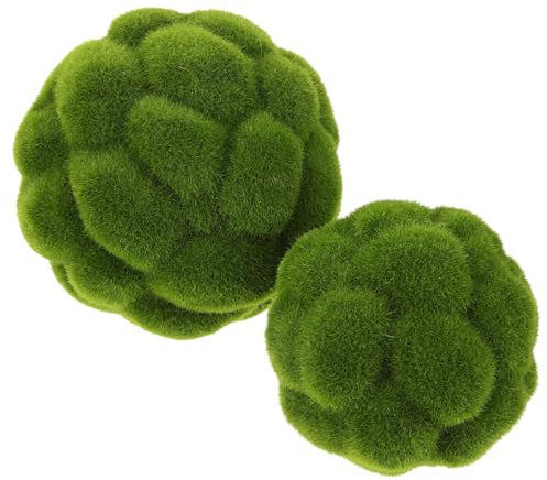 Zerodeko 2 Stück Künstliche Mooskugeln Dekoration Hängepflanzen Künstlich Wie Echt Für Fenster Innenraum Wohnzimmer Deko Grün Kunstpflanzen