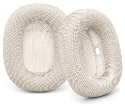 Ohrpolster für AirPods Max 2024 Version – Netzstoff-Ohrmuscheln Ersatz für Apple Air Pod 2.0 Over-Ear-Kopfhörer, verbesserte magnetische Ohrpolster (Starlight)